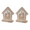 Melrose Set of 2 Carved Nativity Barn Christmas Tabletop Decor 7.25"
